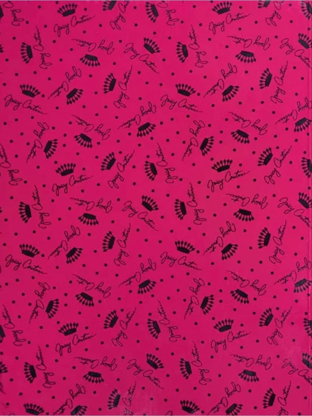 Juicy Couture Hot Pink Signature Plush Throw with Black Motif